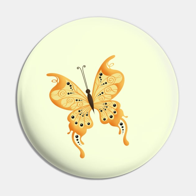 Beautiful Butterfly Art Pin by Creative Has