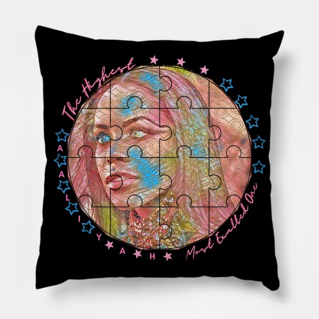 COMING SOON! You can customize the design by having elements ADDED or REMOVED OFF THE IMAGE TO SEE IT CLEARER (By Special Request). The Highest Most Exalted One (Puzzle Pieces) Pillow by Blue Ocean Vibes