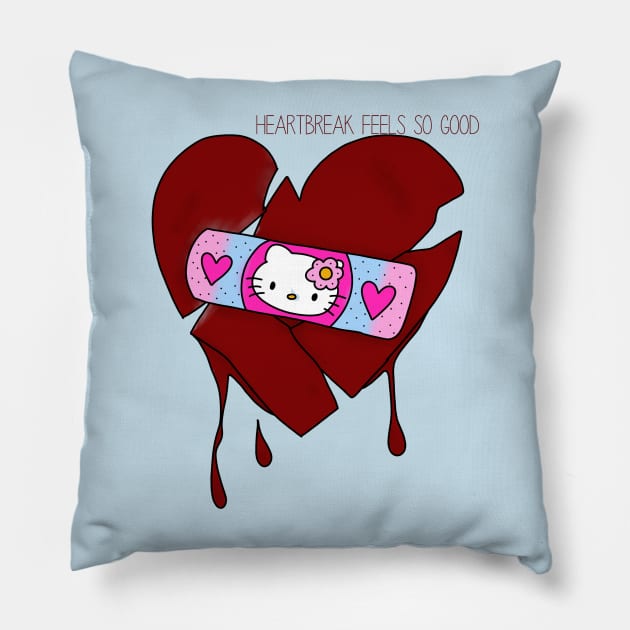 Heartbreak feels so good Pillow by LeeAnnaRose96