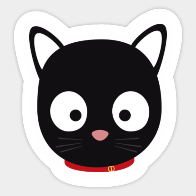 Cute Black Cat With Red Collar Cat Sticker Teepublic
