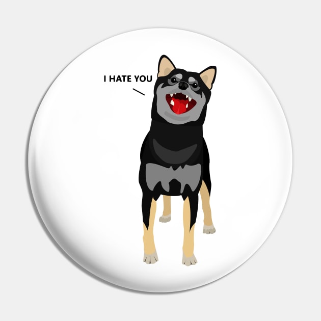 Black Shiba Inu Pin by MushroomEye