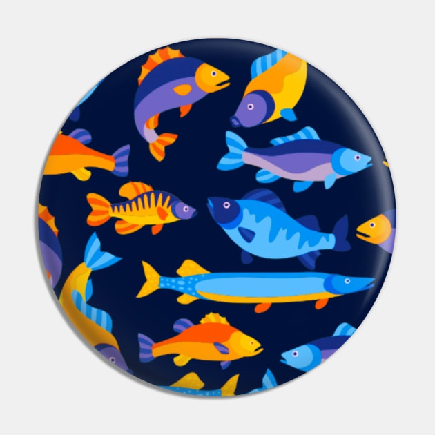 Seamless Fish Pattern Pin by MandySJ