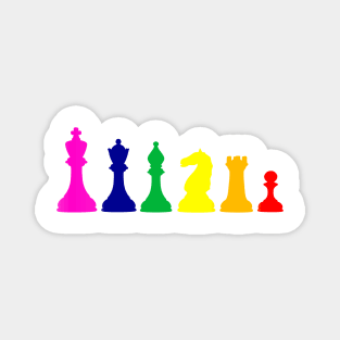 Rainbow Chess Pieces Magnet