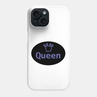 Veri Peri Queen and Crown on Black Oval Phone Case