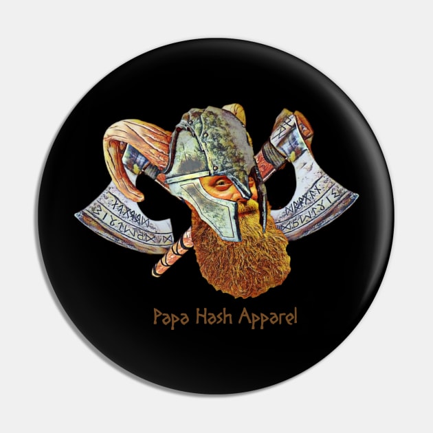 Papa Hash Apparel: Viking Bear Pin by Papa Hash's House of Art