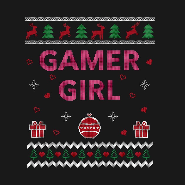 Gamer Girl Funny Gamer Xmas Gift Ugly Christmas Design by Dr_Squirrel