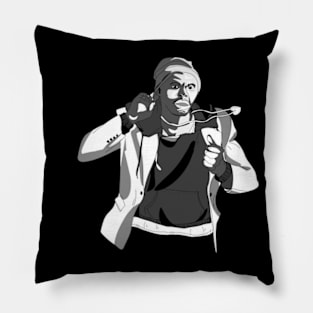 Dave chappelle Black White Pillow