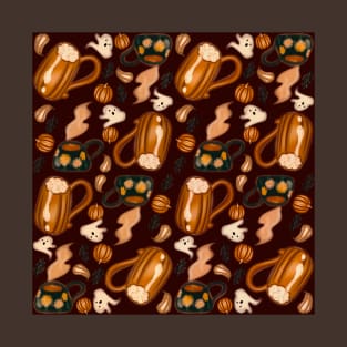 Pumpkin autumn pattern drawing T-Shirt