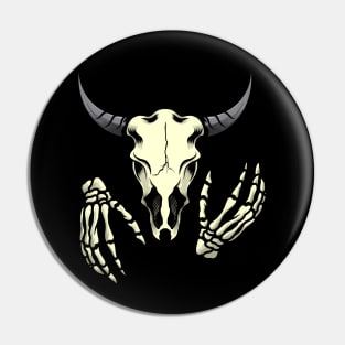 Bull Skull Design Pin