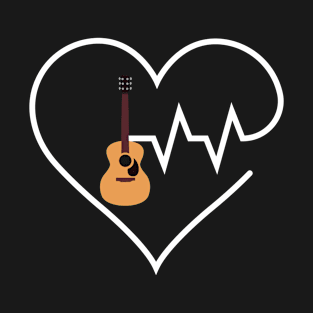 Guitar Heartbeat Guitarist Musician Music Lover Gift T-Shirt