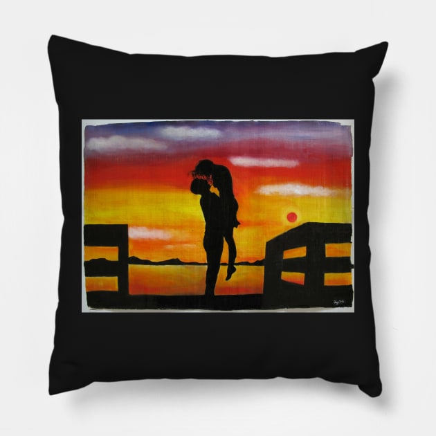 Into the Sunset Pillow by Kunstner74