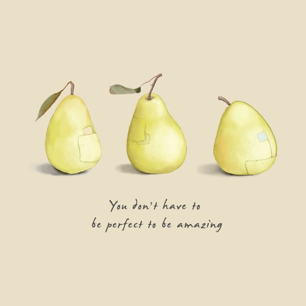 Pear art with motivational quote by PeachAndPatches