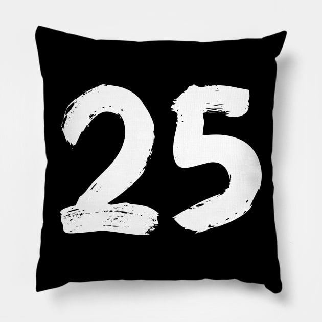 Number 25 Pillow by Erena Samohai