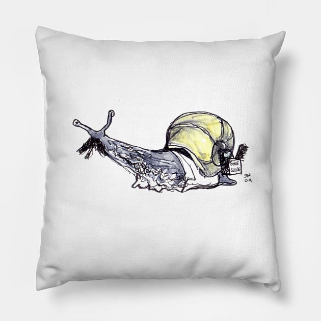 Snail Shoe Shine Pillow by CoolCharacters