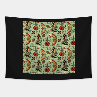 Green Snake Pattern Tapestry