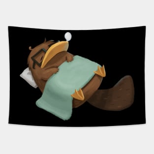 Nerdy Platypus Nap Master Tapestry