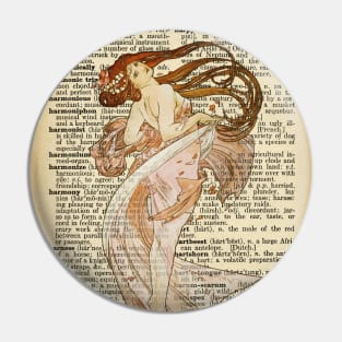 "Dancing" in book page - Mucha Pin