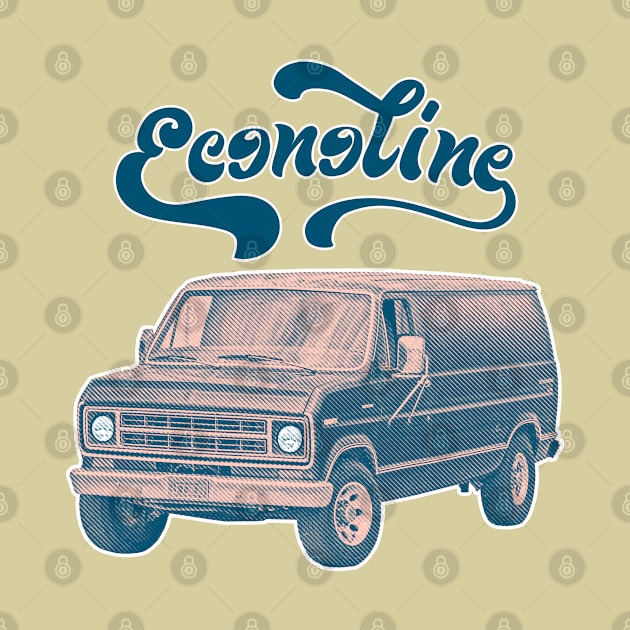 Vintage Custom Econoline Van / Faded Thrift Style Retro Design by DankFutura