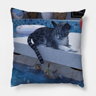 Baiting Fish Pillow