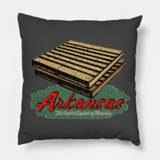 Vintage Arkansas Pallet Tourism Pillow