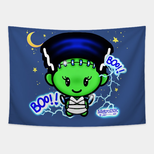 Bride of Frankenboo Tapestry by MetroInk