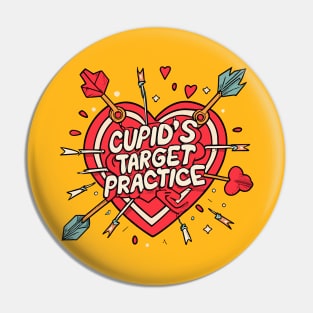 Cupid's target practice ,love ,arows,heart Pin