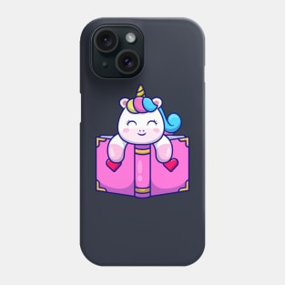 Cute Unicorn With Book Cartoon Phone Case