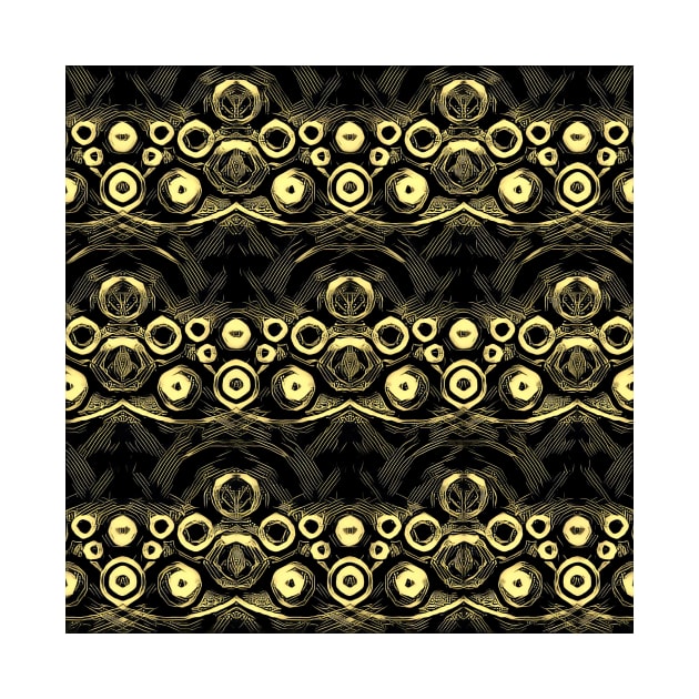 GOLD coloured repeating pattern and circular design by mister-john