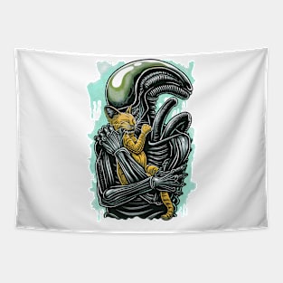 Alien and cat 88045 Tapestry