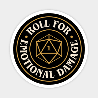 Roll For Emotional Damage Funny D20 Dice Magnet