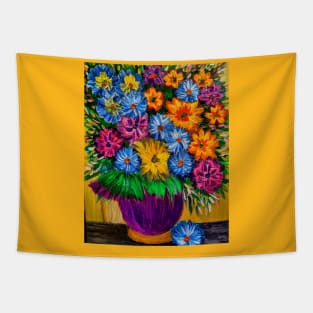 Fun and colorful abstract flowers Tapestry