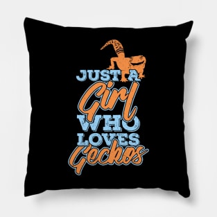 Just A Girl Who Loves Geckos Animal Lover Gift Pillow