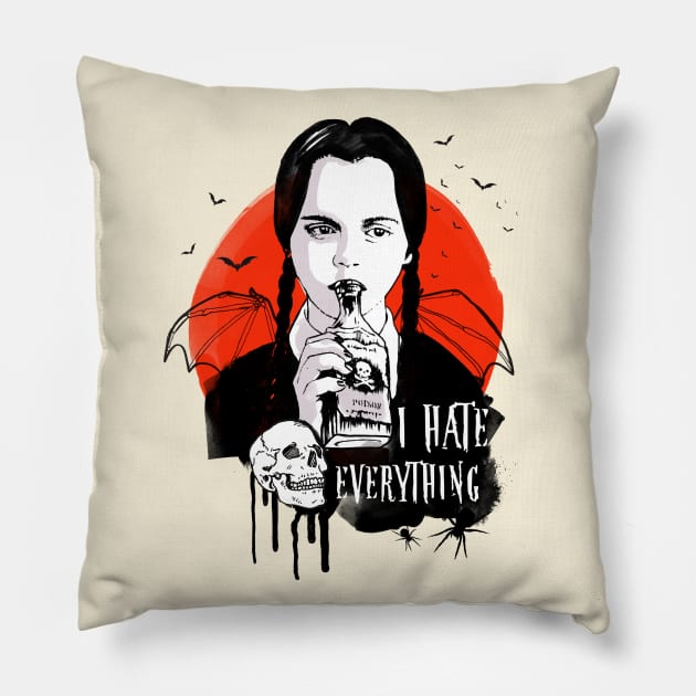 Wednesday art print Pillow by 2ToastDesign