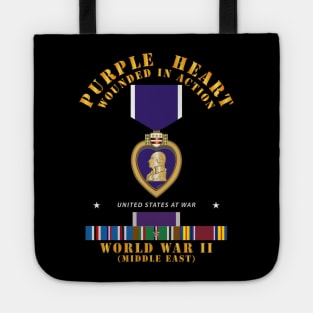 Purple Heart - WIA w WWII SVC w Purple Heart - Middle East Tote