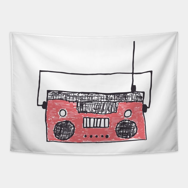 Magic Boom Box (Red Version) Tapestry by G-Worthy