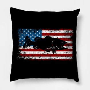 Patriotic Bass Fishing Pillow