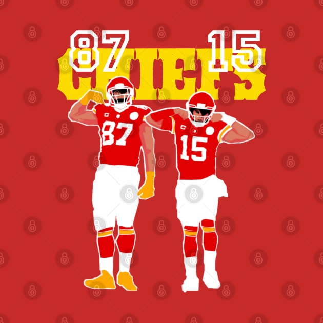 Chiefs : Patrick mahomes and Travis kelce by Qrstore