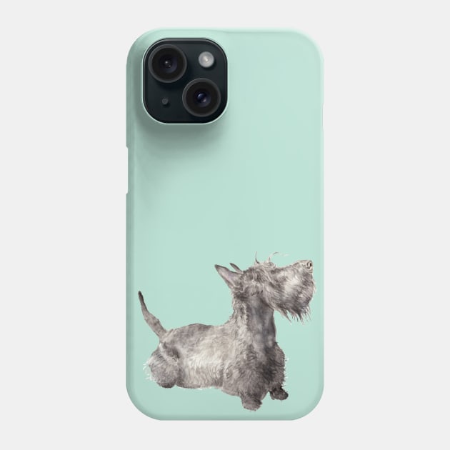 Scottie Silhouette Phone Case by wanderinglaur