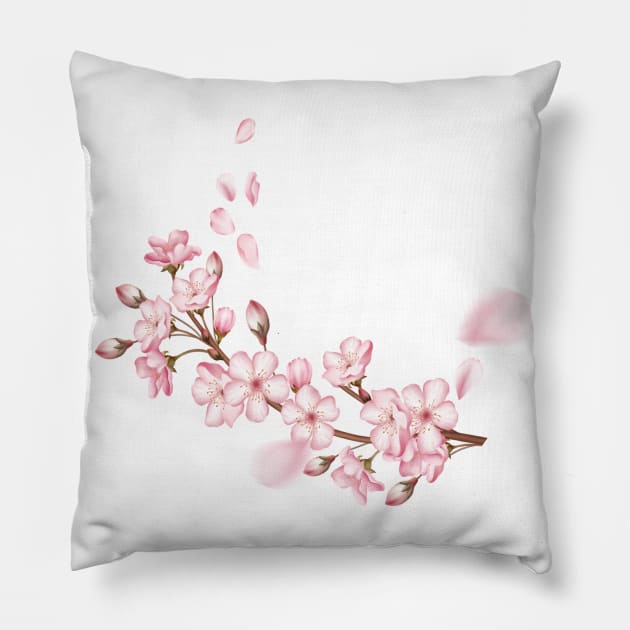 Cerisiers Flower Pillow by aybstore