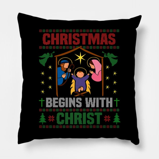 Christmas Begins With Jesus Lover Pillow by Melaine GoddessArt