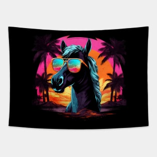 Retro Wave Canadian Horse Tapestry