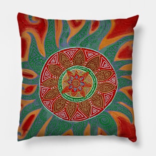 Red Bohemian Doodle Pillow