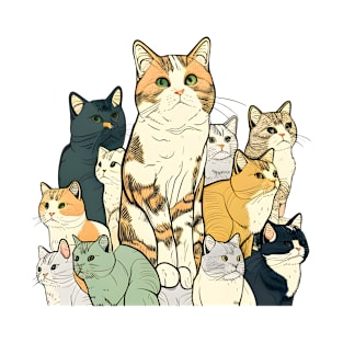 The Cat Team New Version - Colorful Cat Kitten Lover T-Shirt