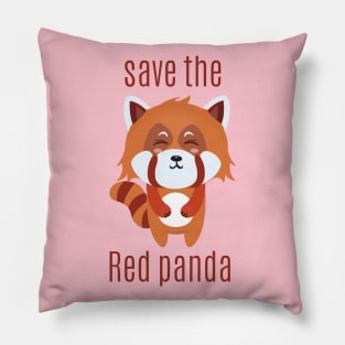 Save the red panda kawaii style Pillow