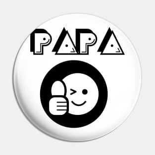 Papa Father Thumbs Up Icon Round Pin