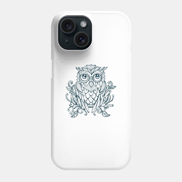 Owl illustration Phone Case by bernardojbp