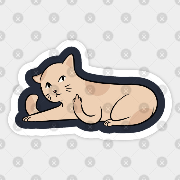 Cute Cat With Middle Finger Cat Flipping The Bird Cat With