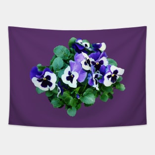 Pansies - Bunch of Purple and White Pansies Tapestry