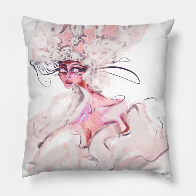 Fashion card queen Pillow by valentyna mohylei