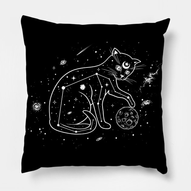 Moon Huntress - Space Cat Pillow by marevo